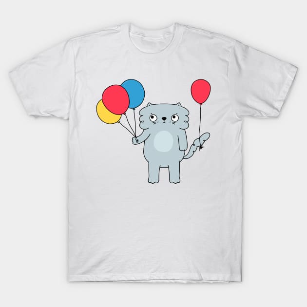 Balloon cat T-Shirt by rafs84